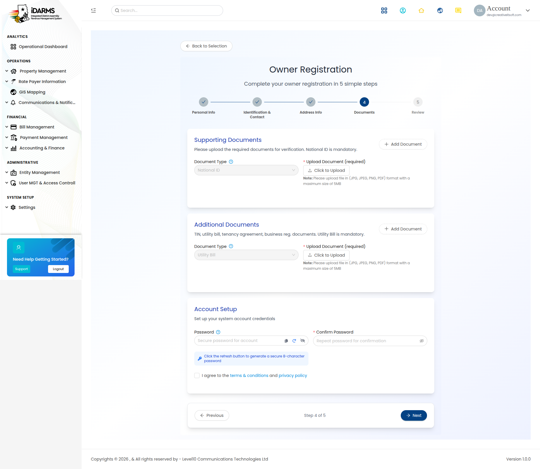 Step 3 - Documents
